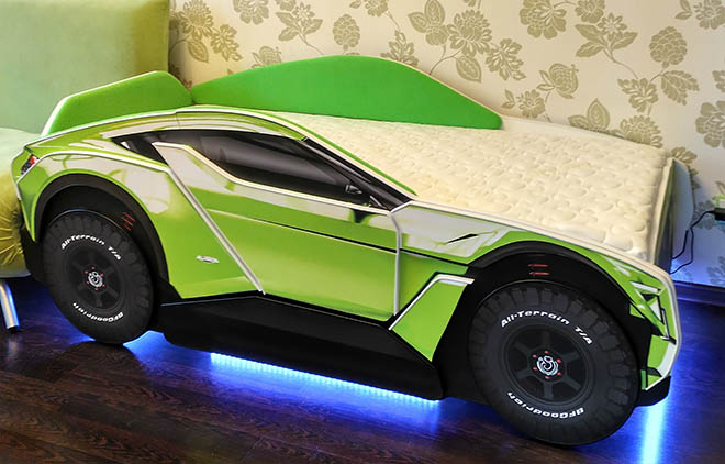 Кровать машина Allroad зеленого цвета