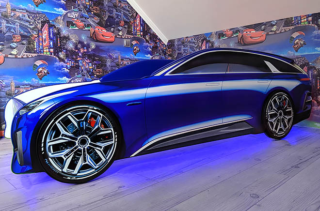 Лiжко машина Universal GT синего цвета